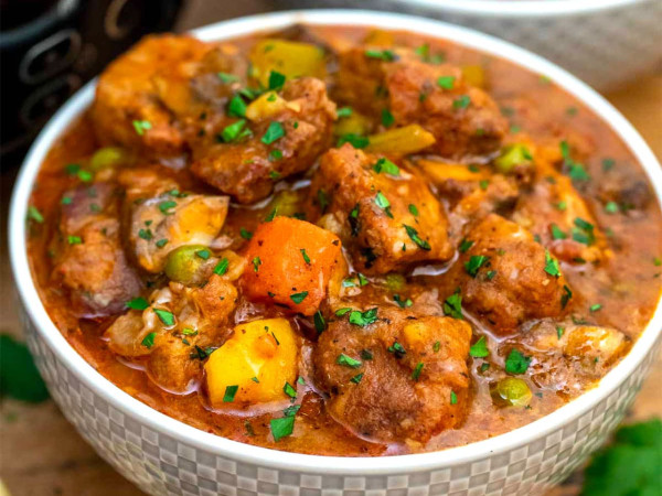 Savory Peppered Pork Stew Made in the Slow Cooker