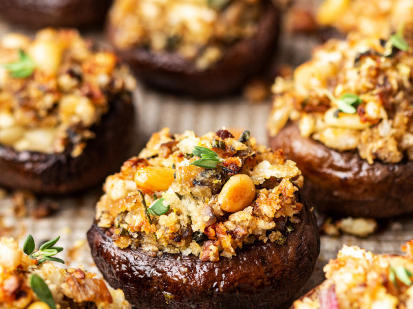 Mushrooms Stuffed with Vegan Goodness