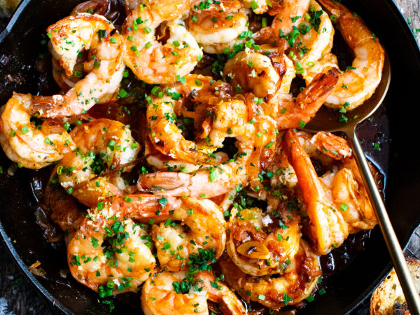 Lime-Butter Coated Pan-Fried Shrimp