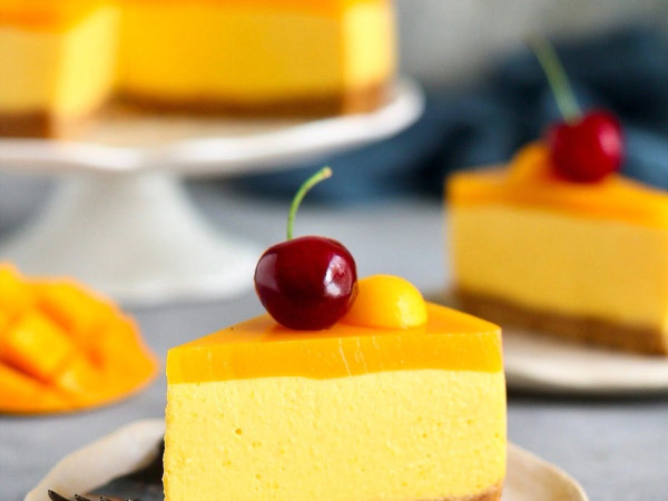 No-Bake Cheesecake Featuring Passion Fruit and Mango