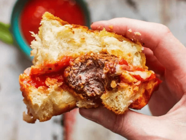 Meatball Sliders with Provolone Cheese