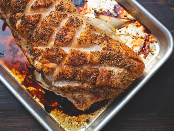 Roast Pork with a Tomatillo Twist