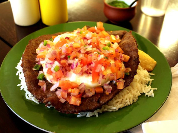 Traditional Silpancho from Cochabamba, Bolivia