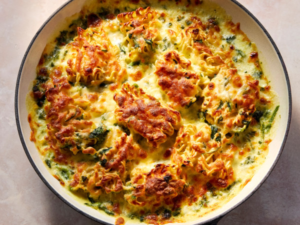 Cheesy Spinach Frittata with Ramen