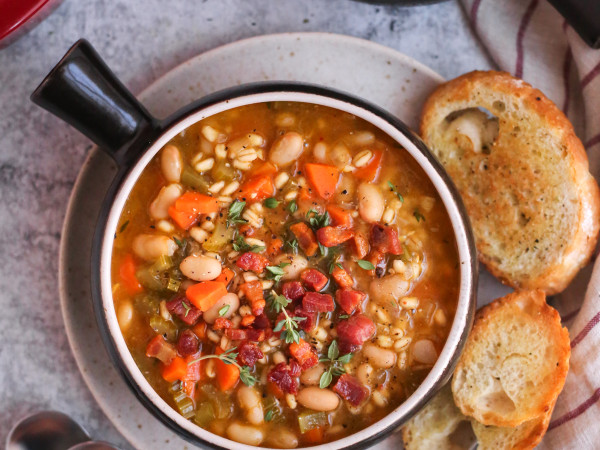 Hearty Bean Soup with Wheat Berries