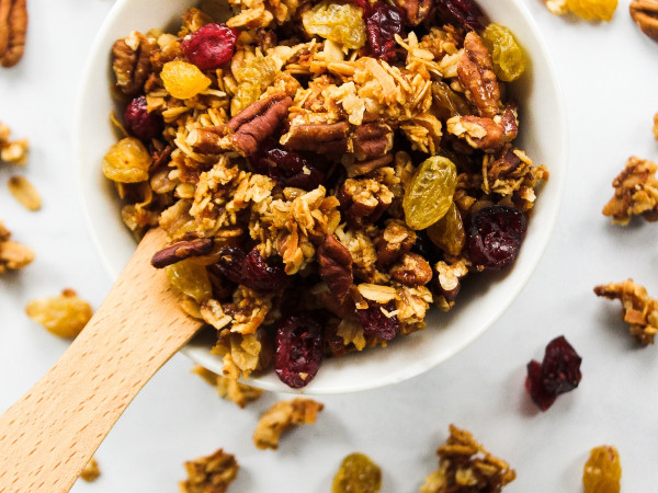 Maple Pecan Granola Loaded with Dried Fruits