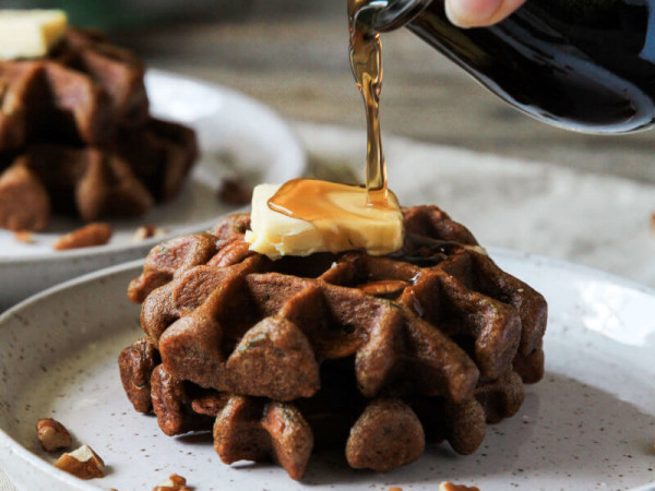 Zucchini Waffles with Chocolate (Gluten-Free)