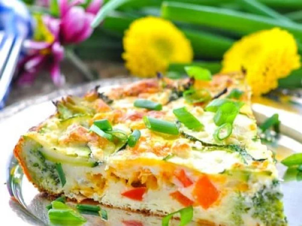 Pie with Cheese and Fresh Garden Vegetables