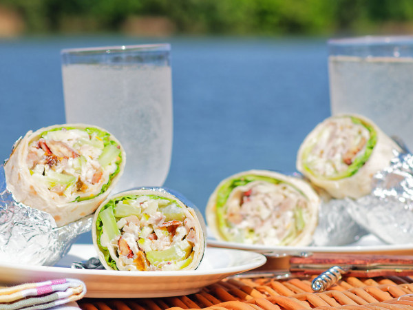 Chicken Salad Wrap with Waldorf Style in a Bento Box