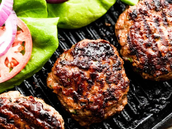 Savory Italian Turkey Burgers Cooked on the Grill