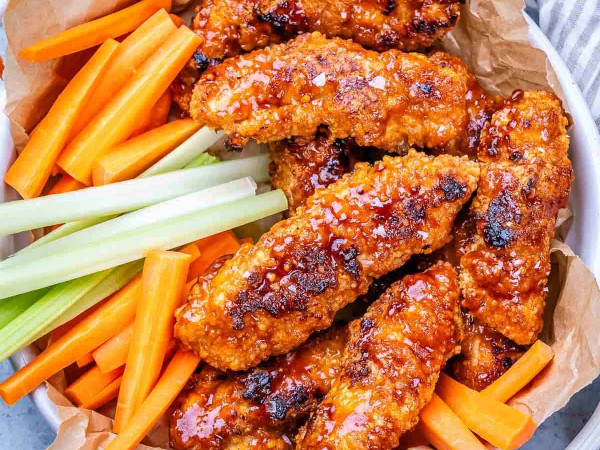 Buffalo Chicken Jerky Sticks Cooked in an Air Fryer