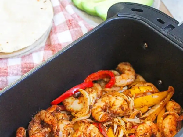 Crispy Air-Fried Shrimp Fajitas