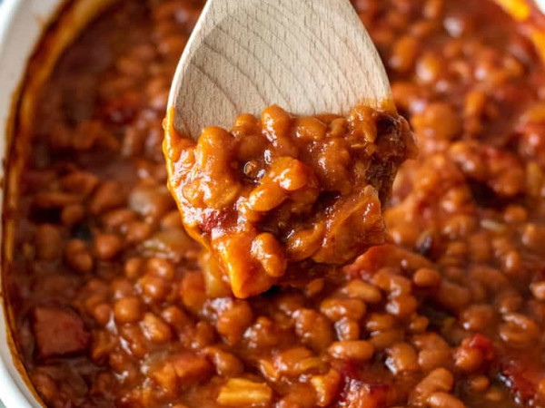Bacon-Infused Baked Beans Deluxe