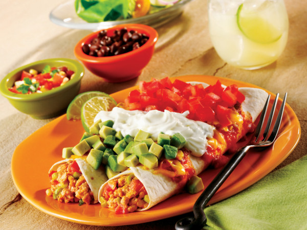 Mexican Flag-Inspired Buffalo Chicken Enchiladas