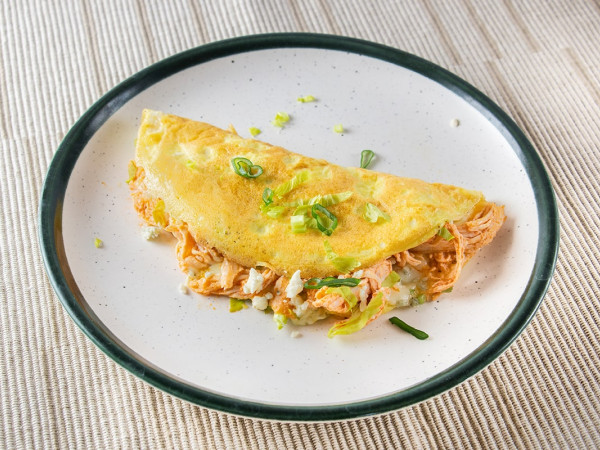 Buffalo Wings Omelet with Blue Cheese