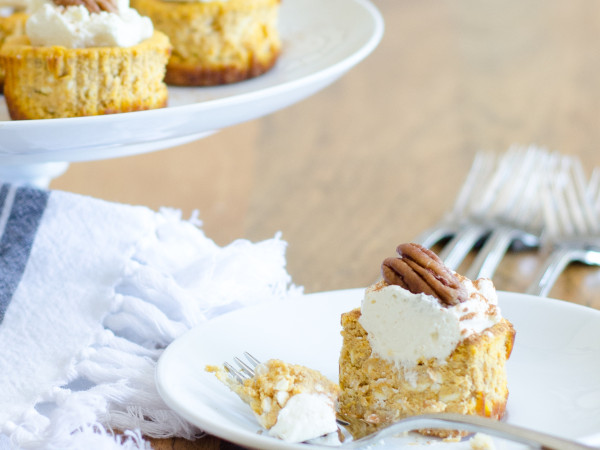 Keto-Friendly Mini Pumpkin Pecan Cheesecakes