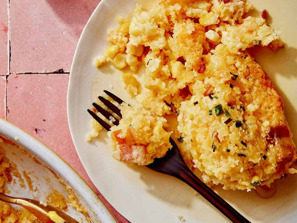 Corn Casserole Loaded with Cheese and Bacon