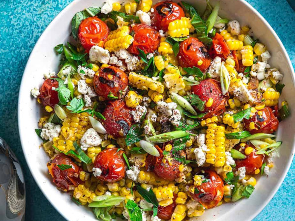 Roasted Corn Salad with a Splash of Color