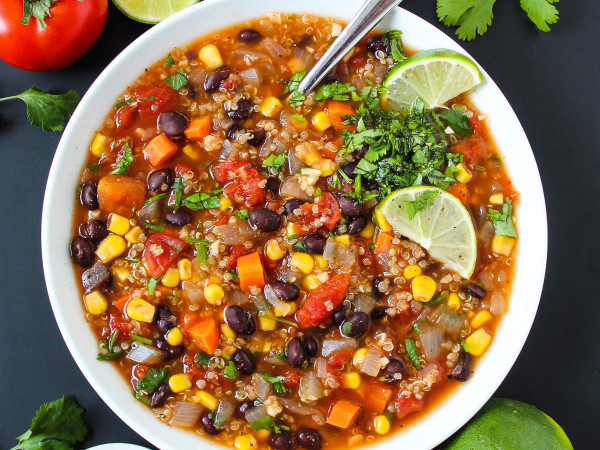 Zesty Black Bean and Quinoa Soup