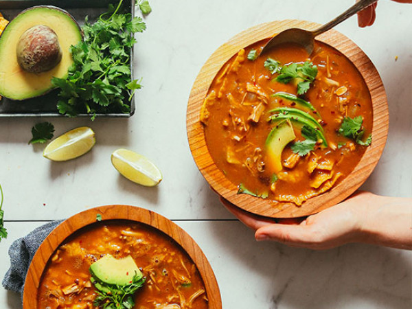 Tortilla Soup with Avocado for Vegetarians