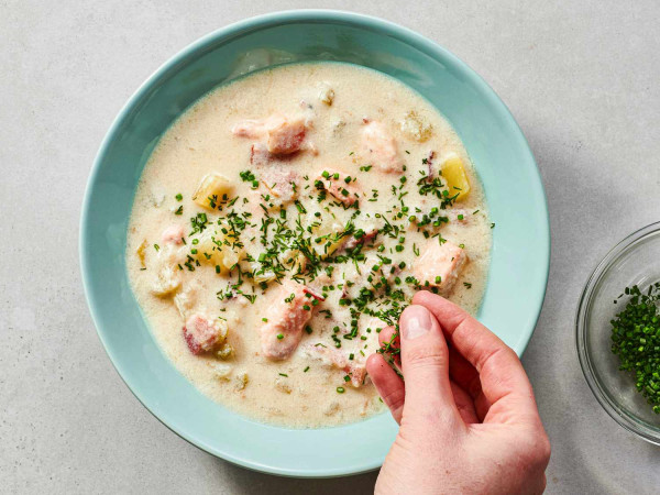 Creamy Chowder Featuring Leftover Grilled Salmon