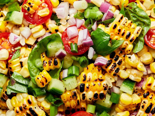 Easy Salad with Corn and Green Onions