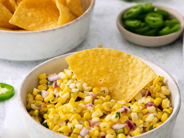 Roasted Corn Salsa with a Chipotle Kick