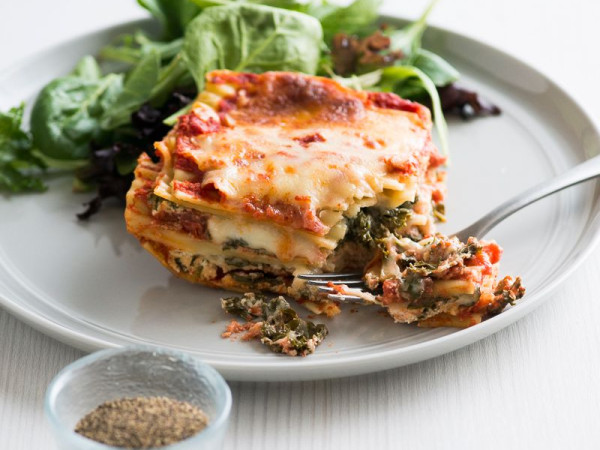 Meat Sauce and Kale Lasagna
