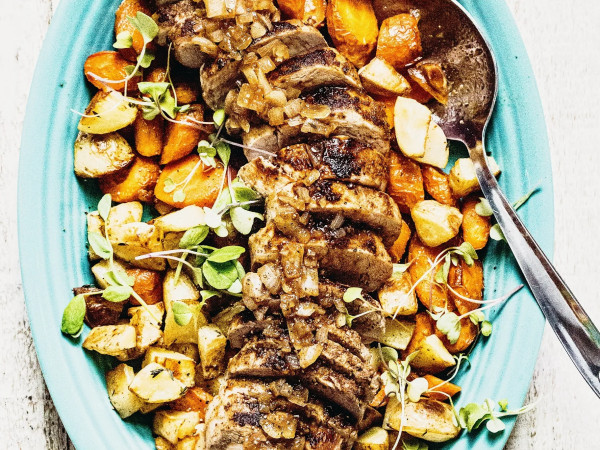 Pork and Veggies with a Touch of Black Truffle