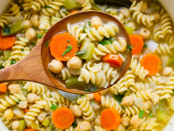 Plant-Based Chickpea Noodle Soup