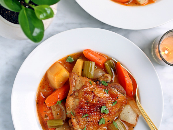 Slow Cooker Chicken and Root Vegetable Stew from Grandma