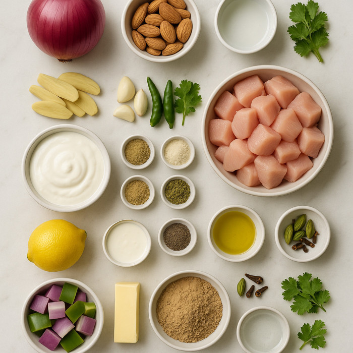 Traditional Afghani Chicken Karahi ingredients