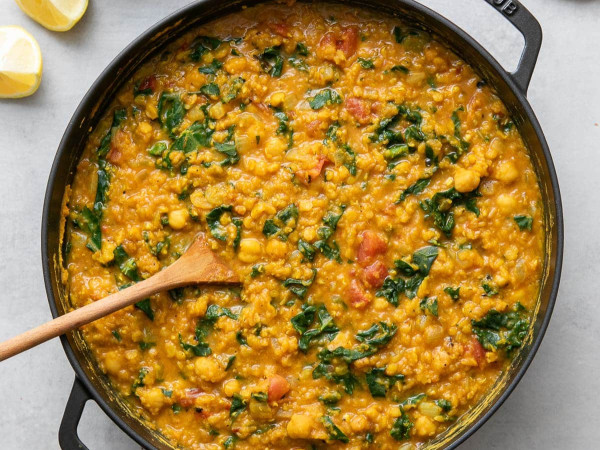 Red Lentil and Kale Curry with Quinoa