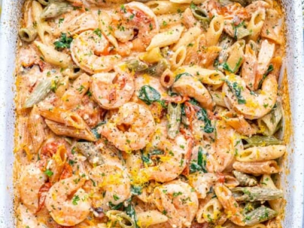 Pasta with Shrimp, Feta, and Espelette Pepper