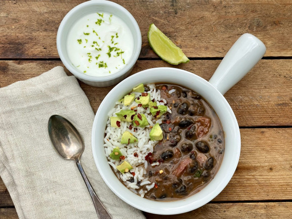 Hearty Smoky Black Bean Soup, Cuban Style