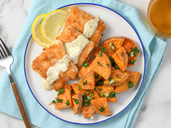 Pan-Seared Mahi Mahi Topped with Gremolata Breadcrumbs