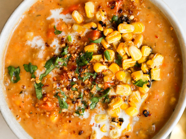 Silky Vegan Corn Chowder