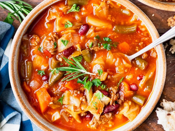Warm and Filling Cabbage-Rutabaga Soup in the Slow Cooker