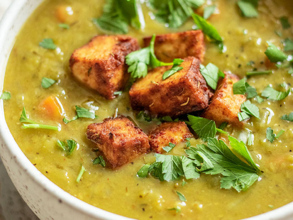 Hearty Split Pea Soup with Tofu