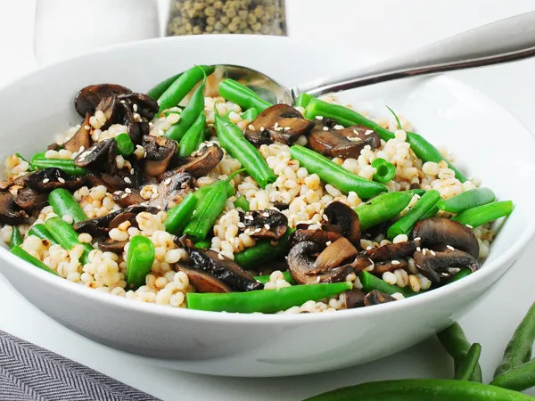 Bean-Stuffed Barley with Mushrooms