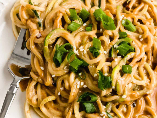 Zoodles in a Sticky Peanut Sauce