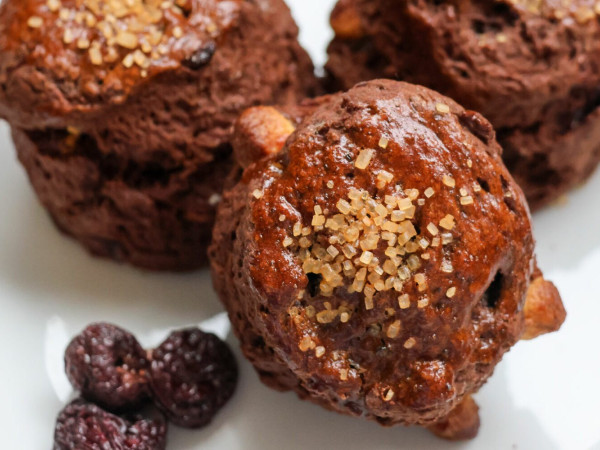Double Chocolate Scones with a Cherry Twist