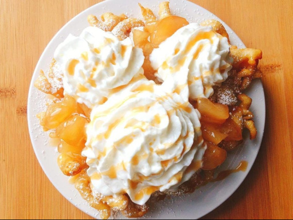 Apple-Filled Funnel Cake Pastries
