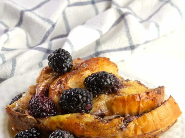 French Toast Topped with Blackberries