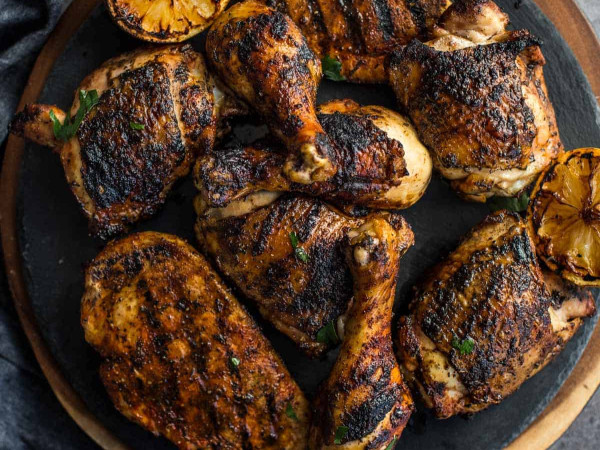 Flame-Grilled Jerk Chicken Thighs