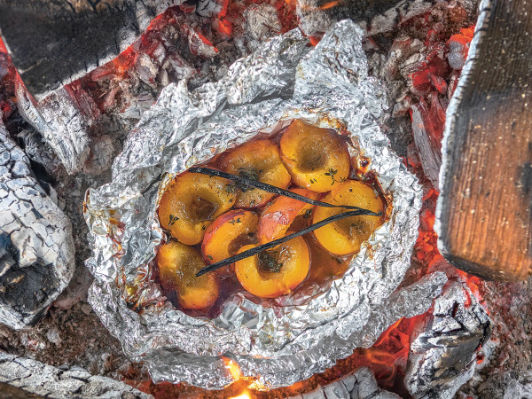 Peaches on the Grill in Foil