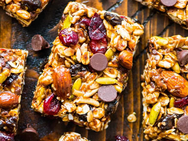 Peanut Butter and Trail Mix Energy Bars