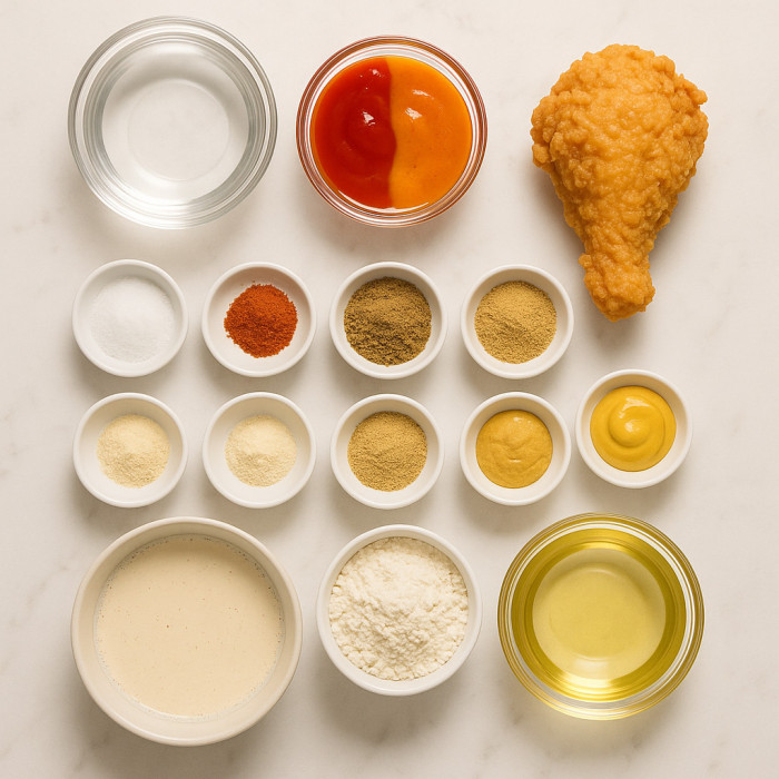 Tender and Crunchy Fried Chicken ingredients