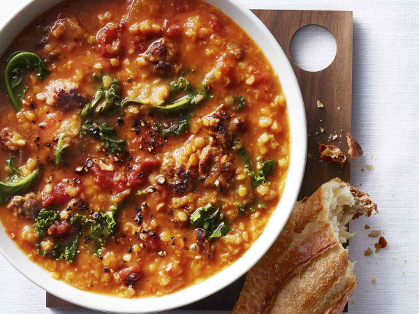 Sausage, Kale, and Lentil Stew