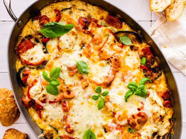 Vegetable Casserole with Eggplant and Cheese